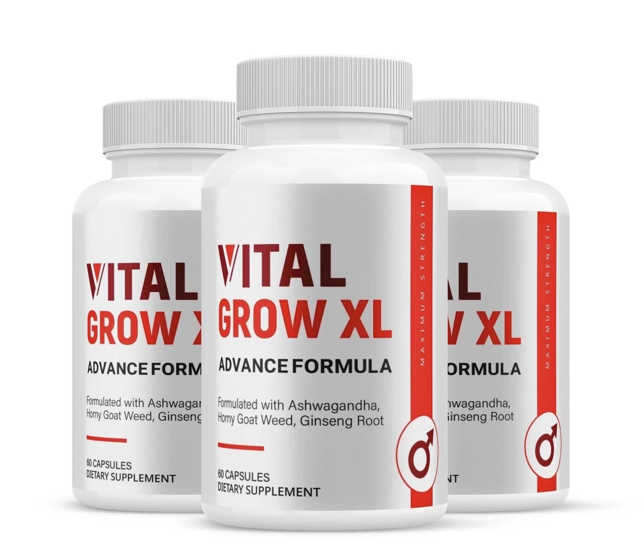 (3 Pack) Vital Grow XL Capsules Male Supplement for Stamina Men (180 Capsules)