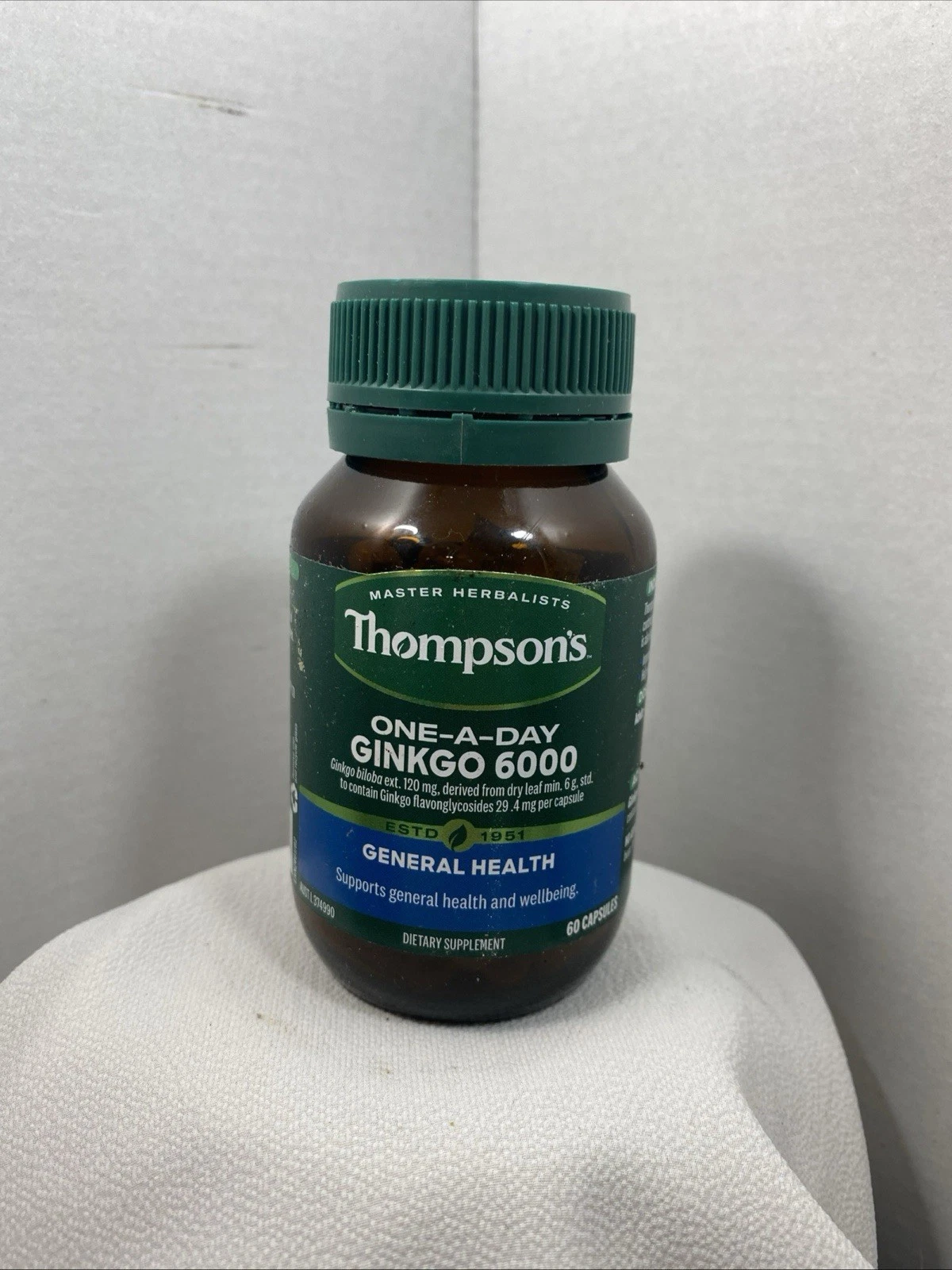 Thompson's One-A-Day Ginkgo 6000mg 60 Capsules exp. 07/25 free delivery.