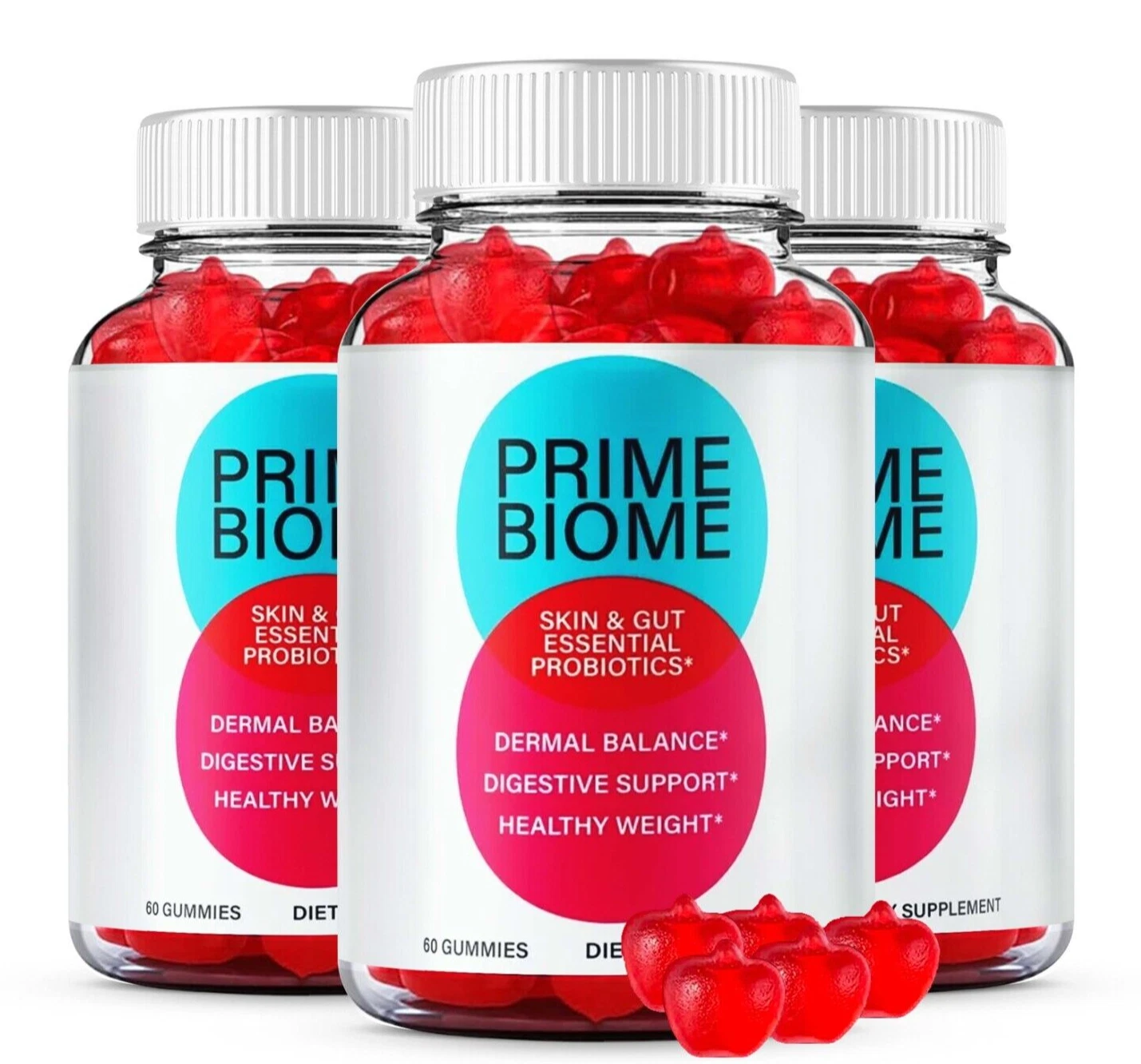 [186929948190] (3 Pack) Prime Biome Gummies, PrimeBiome Supports Gut & Skin Health Gummy