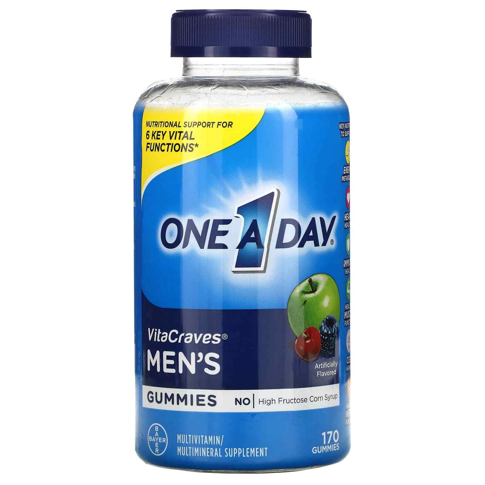2 X One-A-Day, VitaCraves�, Mens Multivitamin/Multimineral Supplement Gummies,
