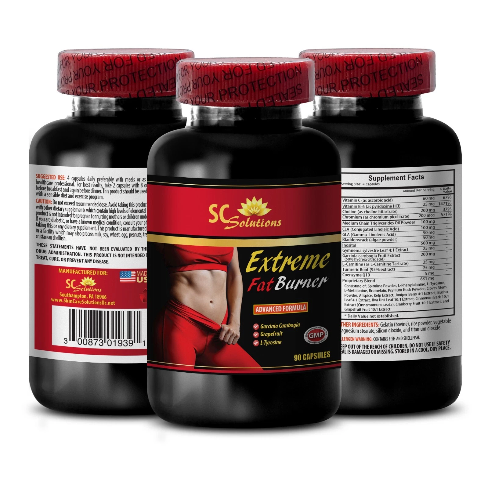 Fitness support - EXTREME FAT BURNER - Workout fuel 1 Bottle 60 Capsules