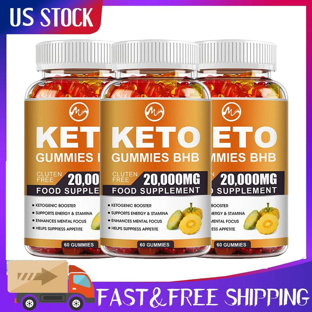 Keto BHB Gummies 20000MG Apple Cider Vinegar Fat Burner Weight Loss Supplement