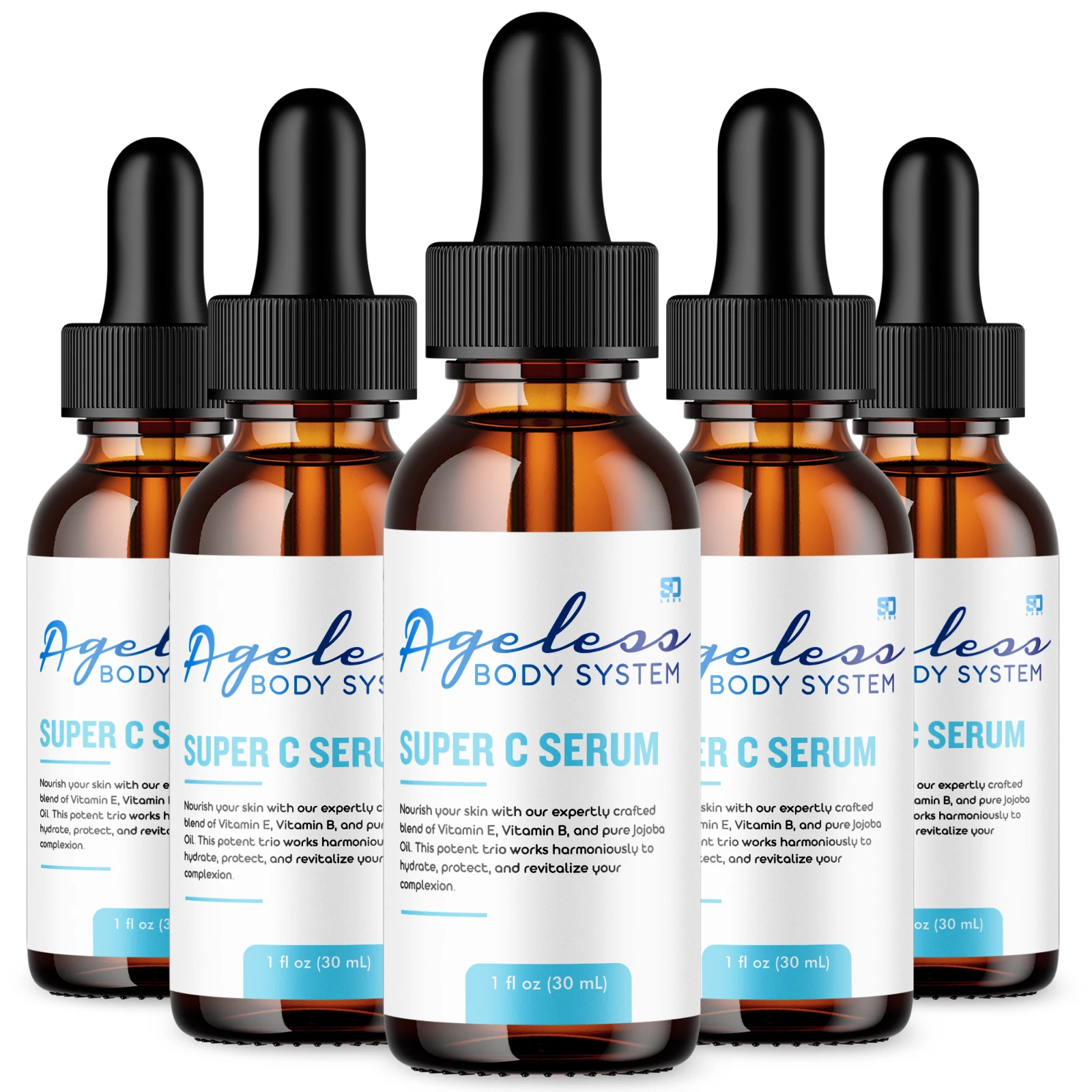 [166951153121] Ageless Body System Super C Serum Support Hydration & Skin Nourishment (5 Pack)