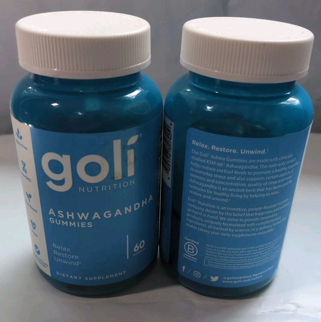 Lot Of 2 Goli Nutrition Ashwagandha Gummies 60 Count