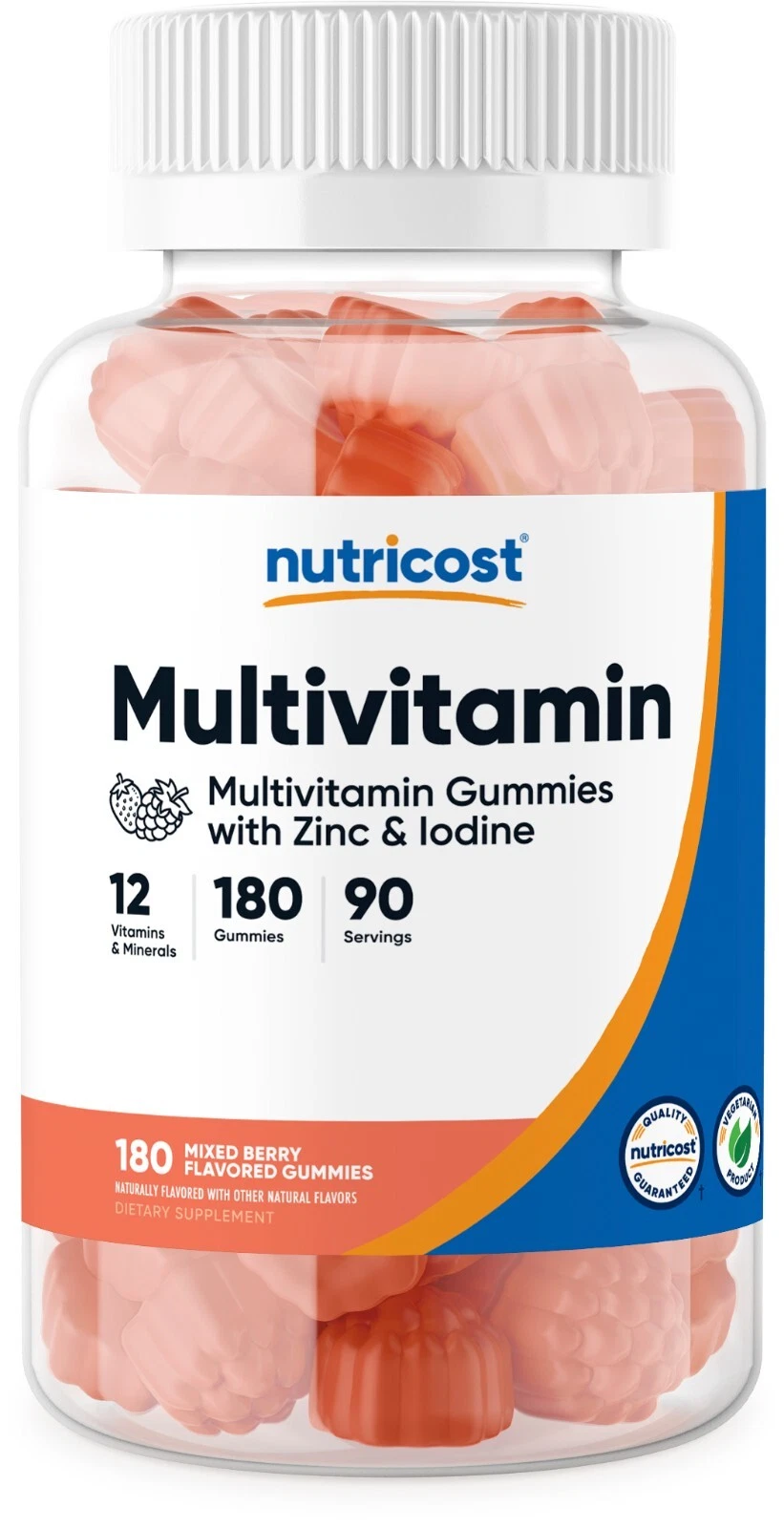 Nutricost Multivitamin Gummies 180 Gummies (Mixed Berry Flavored Gummies)
