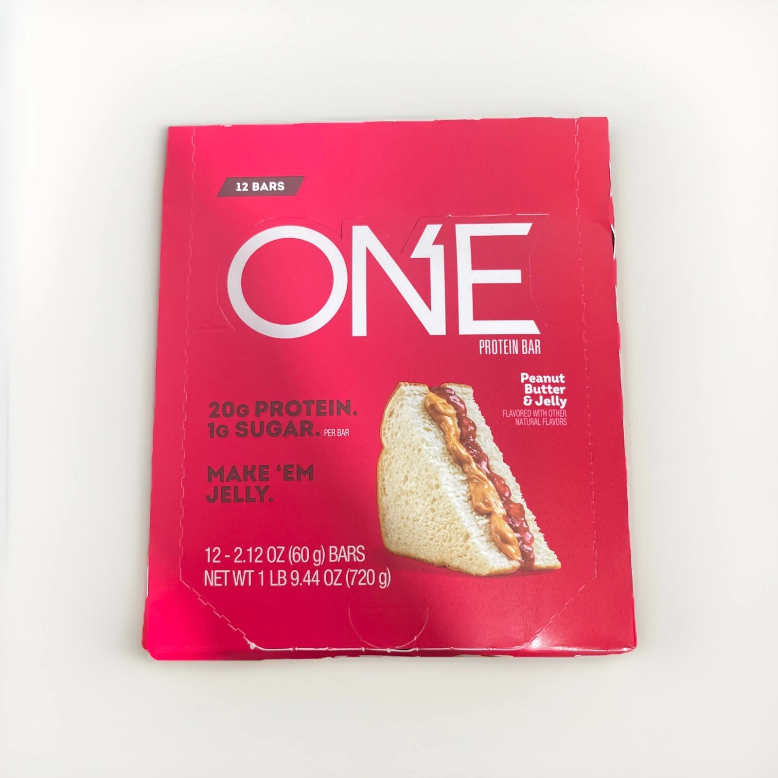 ONE Protein Bars Peanut Butter & Jelly Gluten Free Protein Bars with 20g Protein