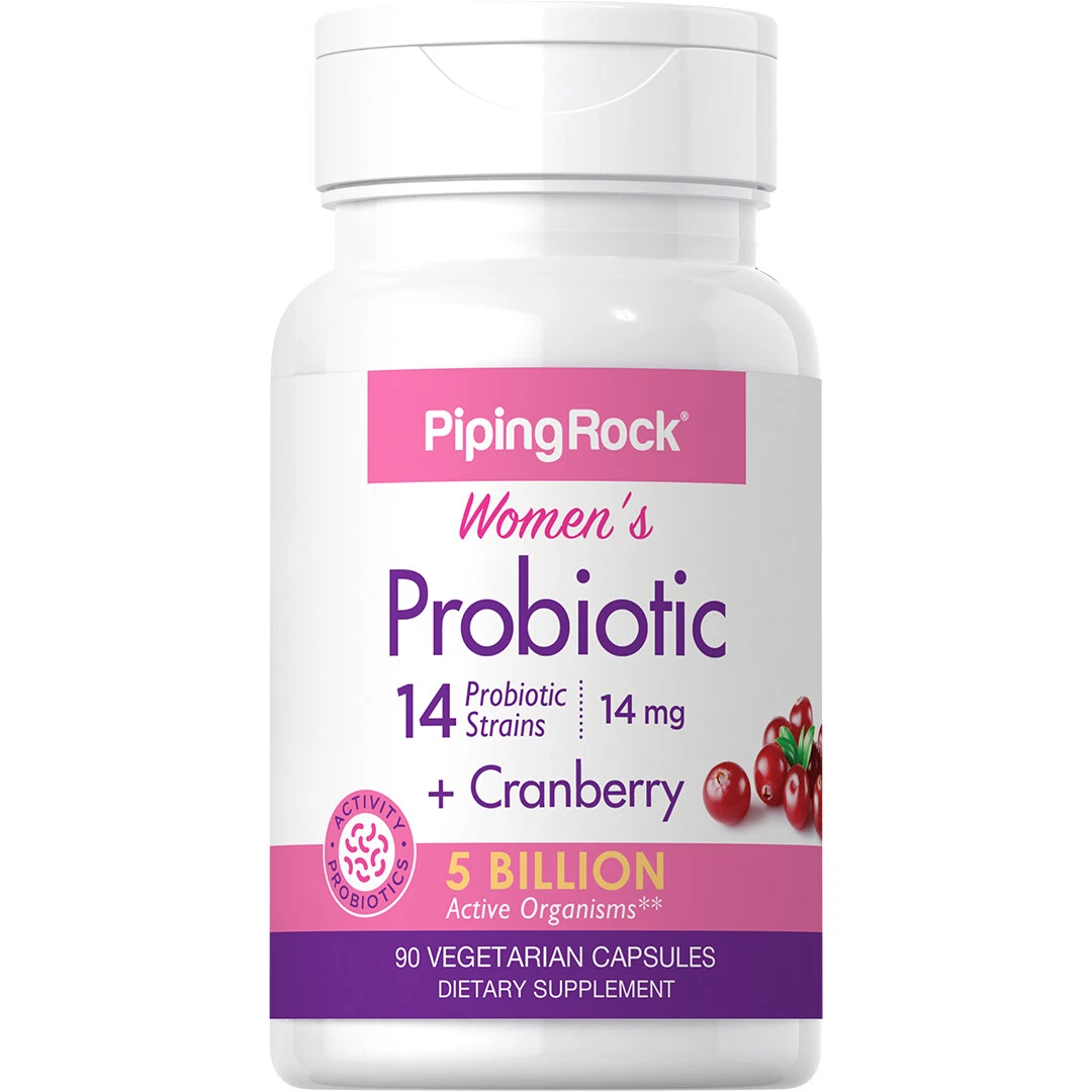 Womens Probiotics | 90 Capsules | with Cranberry | Non-GMO | by Piping Rock