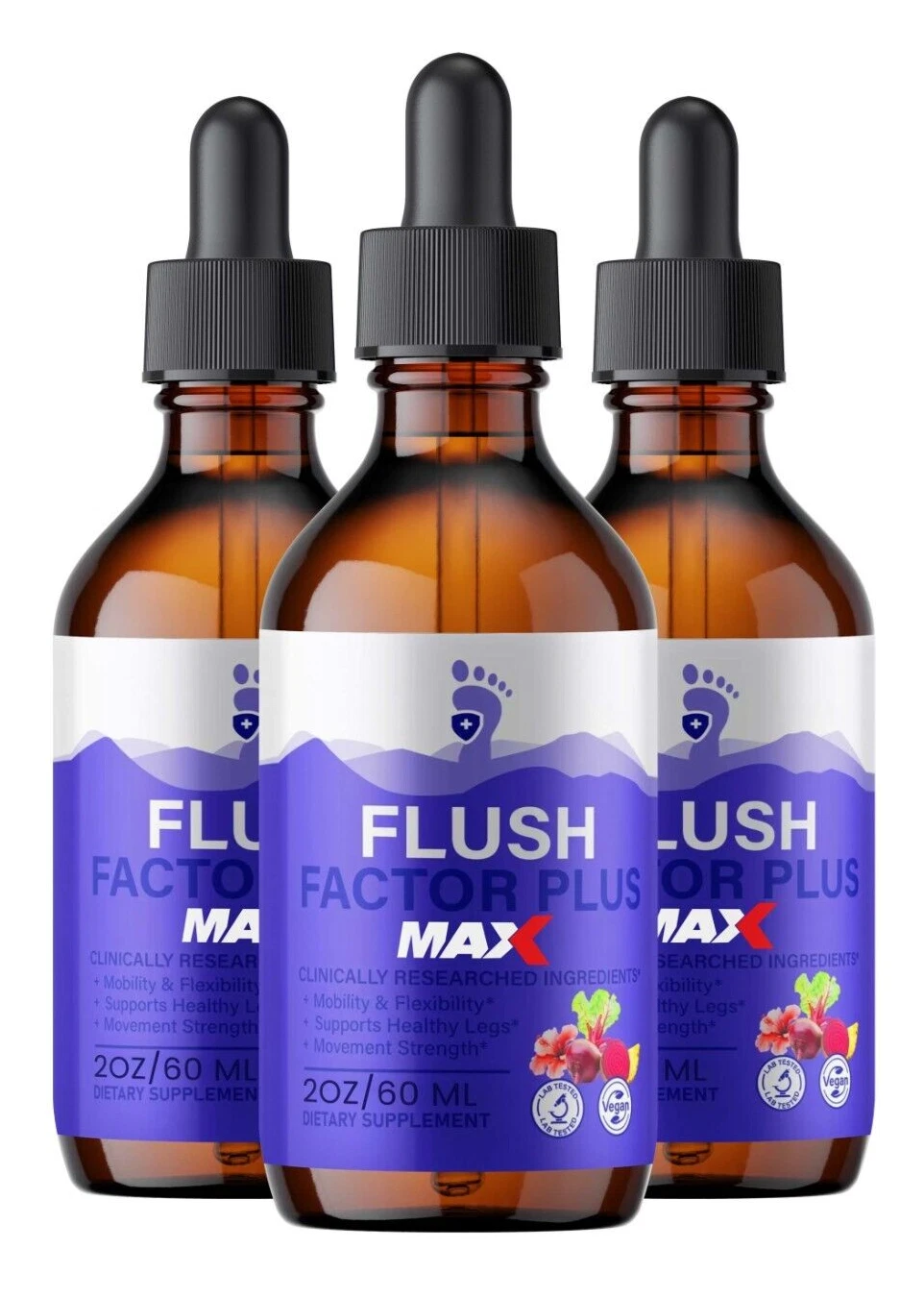 [186902598409] Flush Factor Plus MAX Drops for Mobility & Gut Support ( 3 Pack )