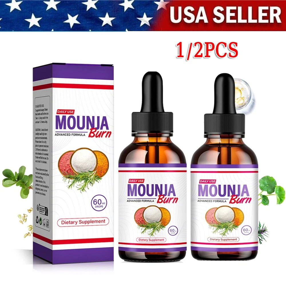 1/2X Mounja Burn Dietary Supplement Drops for Weight Loss, Fat Burning Liquid US