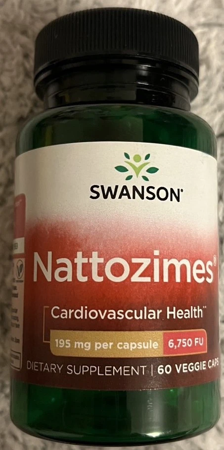Swanson Nattozimes 195 mg 6,750 FU, 60 Veggie Capsules Cardiovascular Health