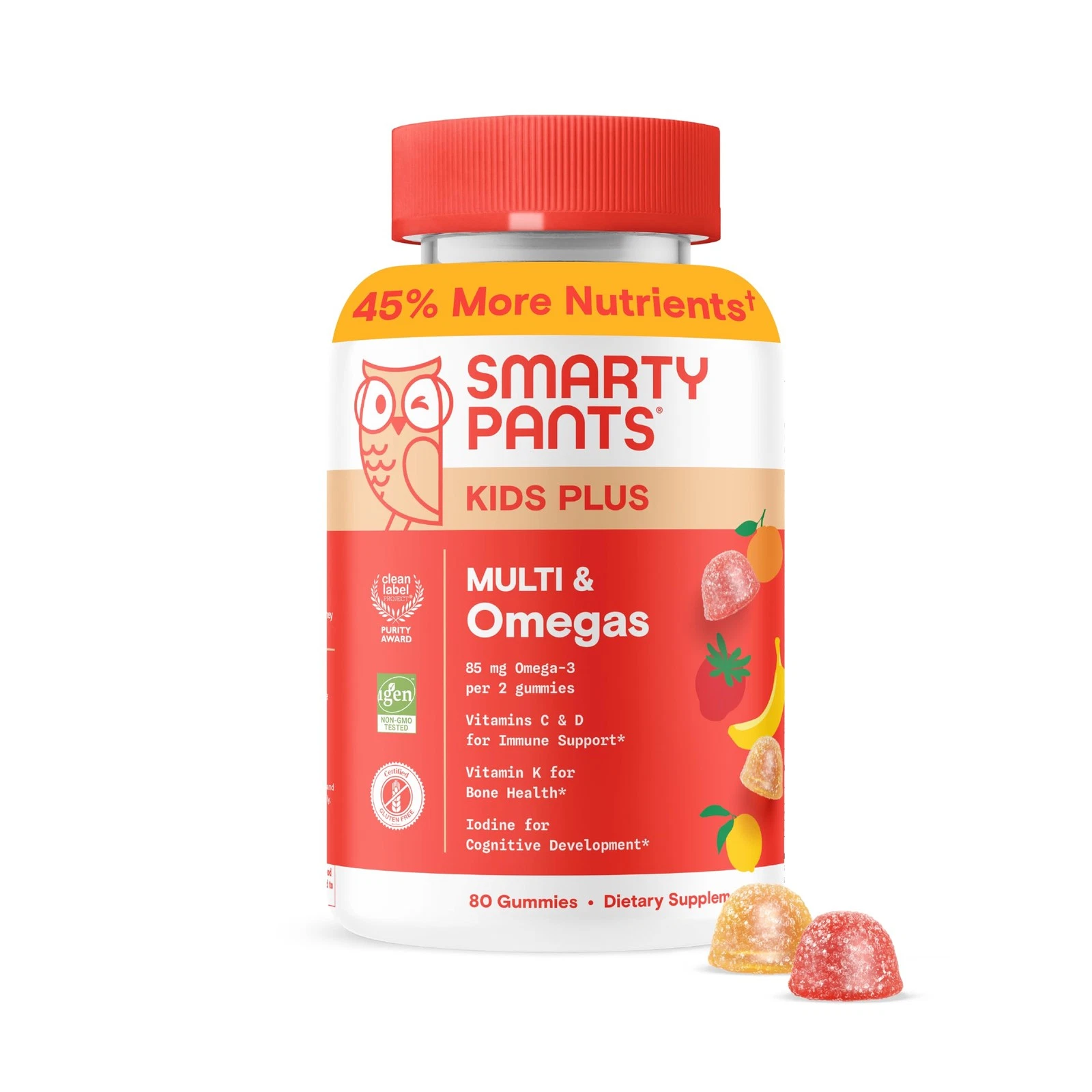SmartyPants Kids Multivitamin Gummies - Improved Formula: Omega 3 (DHA/EPA), Vit
