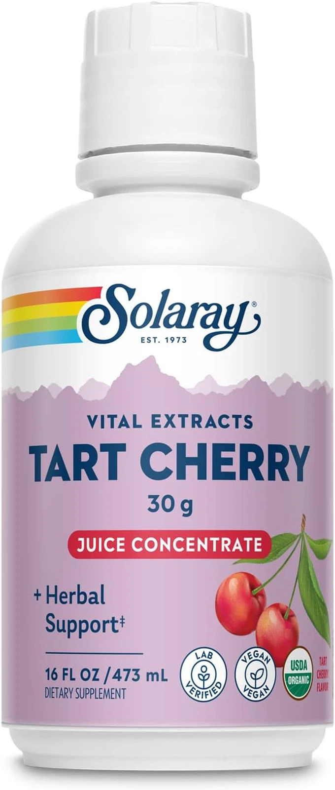 Solaray Organic Tart Cherry 100% Juice Concentrate | Healthy Uric Acid Levels &