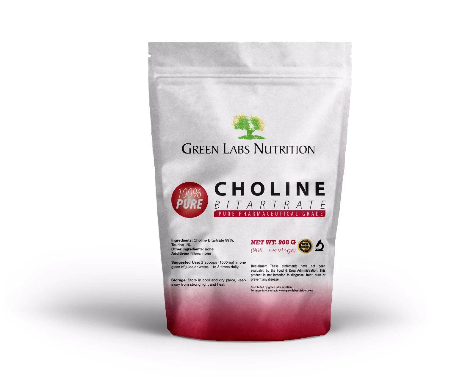 Choline Bitartrate Powder 908g – Brain, Neurotransmitter & Liver Support