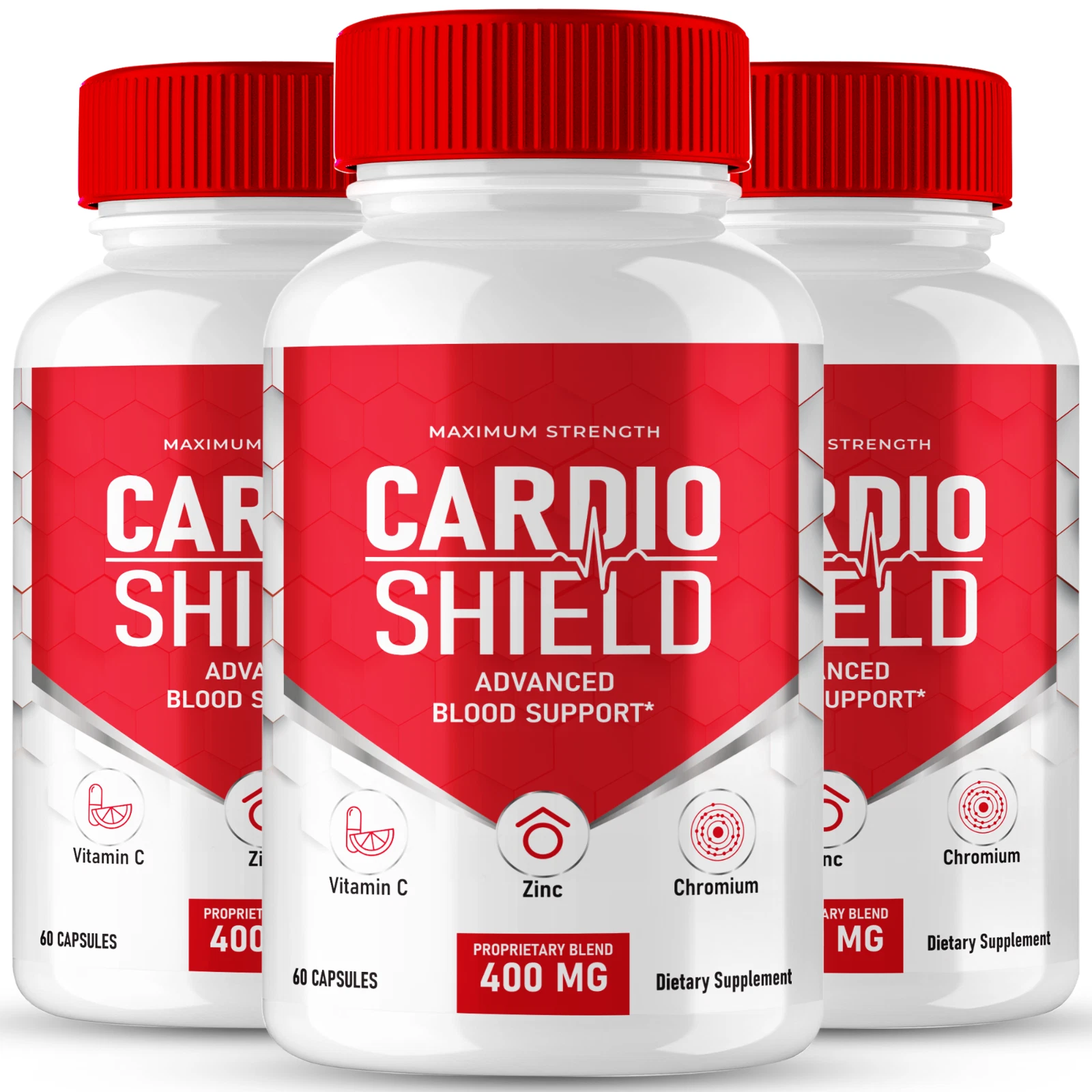[177093301629] (3 Pack) Cardio Shield Advance Blood Pressure Support Dietary Supplement