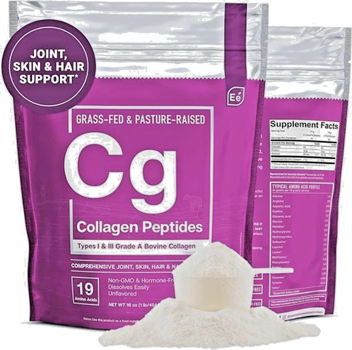 Collagen Peptides Powder Supplement for Joint Skin Hair Nail Support Non-GMO 41c