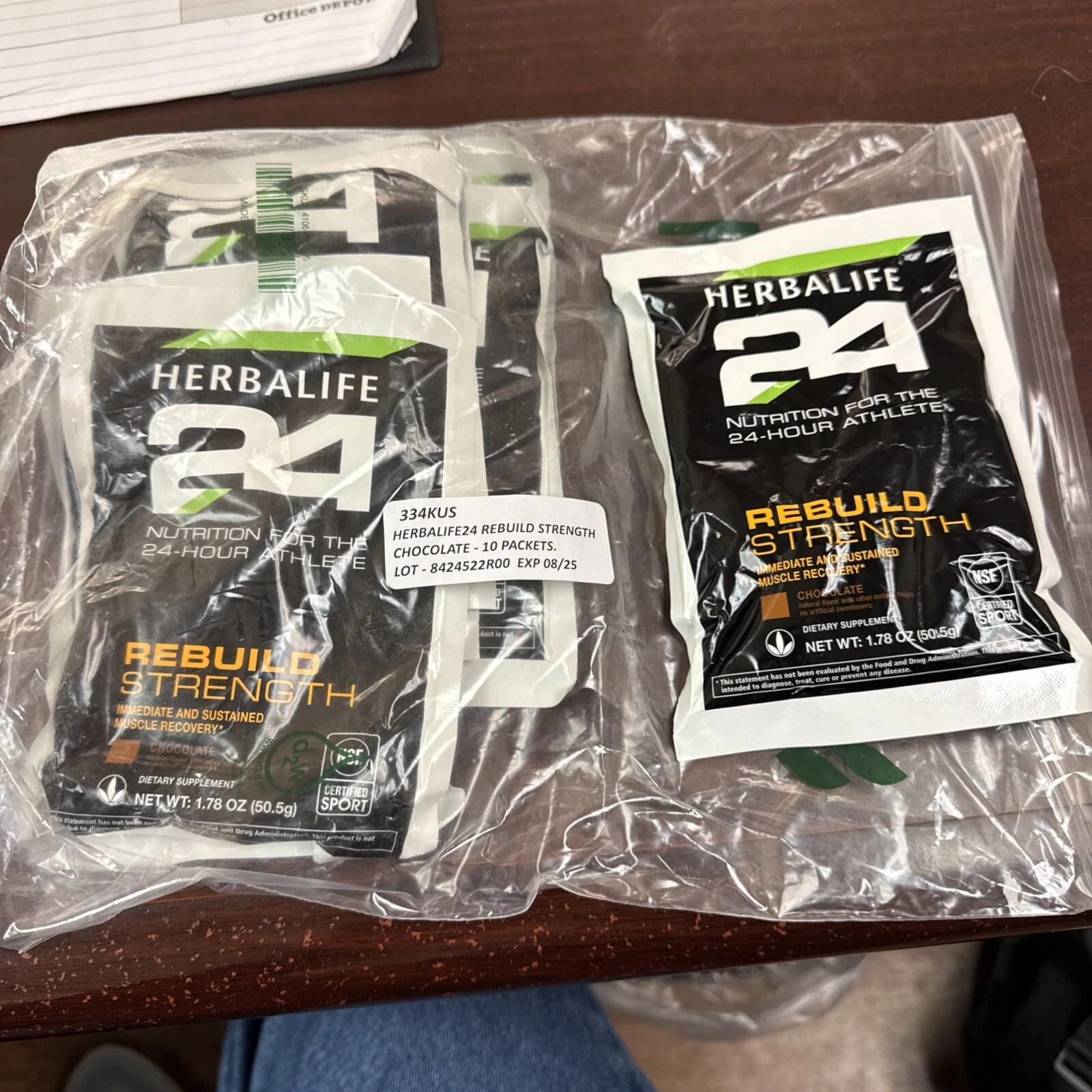 Herballife Nutrition 24 Rebuild Strength Chocolate Powder, 10 Packets