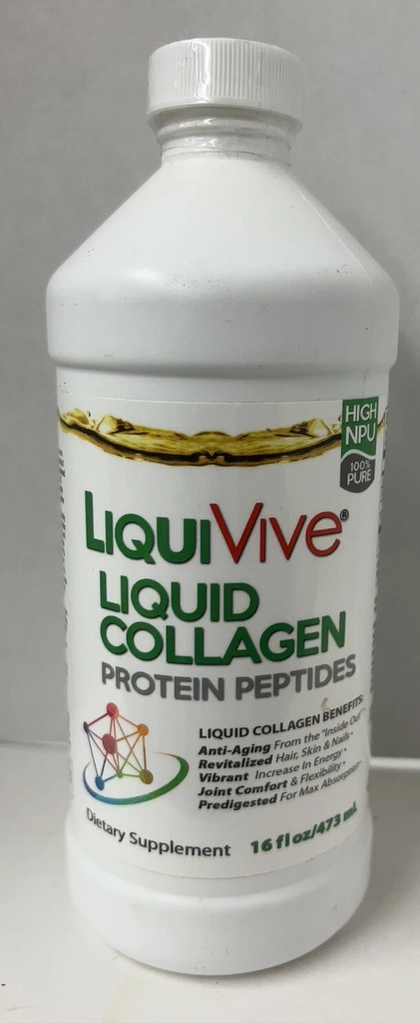 4 PACK LIQUIVIVE Liquid Collagen Protein Peptides 16 oz EXP 10/25 U60F
