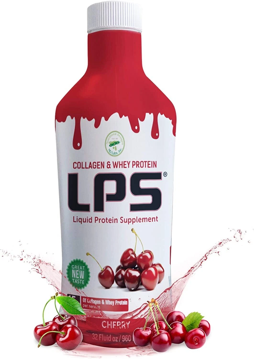 LPS Liquid Protein Supplement Collagen & Whey Cherry 15 Grams 32 oz Pack of 2