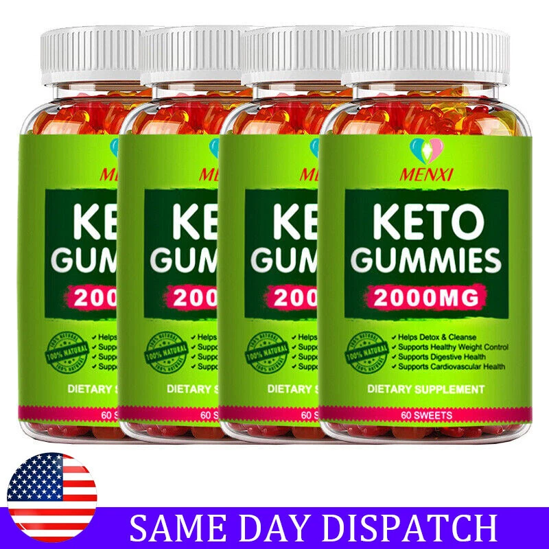 Keto BHB Slimming Gummies 2000mg Apple Cider Vinegar ACV Weight Loss 60 Gummy