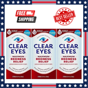 Clear Eyes Maximum Redness Eye Relief Eye Drops, 0.5 Fl Oz, Pack of 3