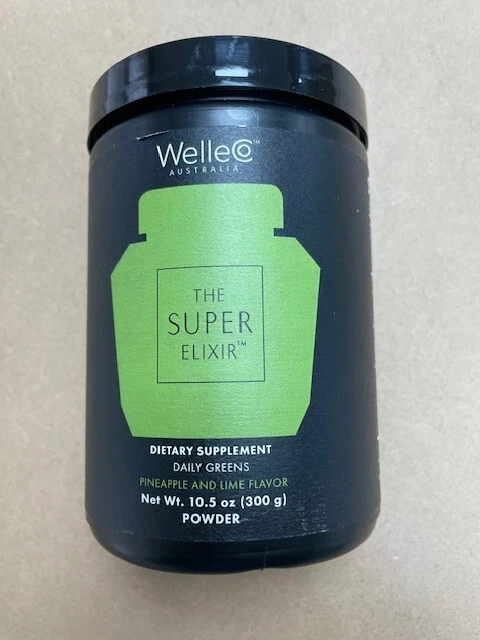 Brand New Welleco Super Elixir Daily Greens Pineapple and Lime 10.5oz Exp 07/26