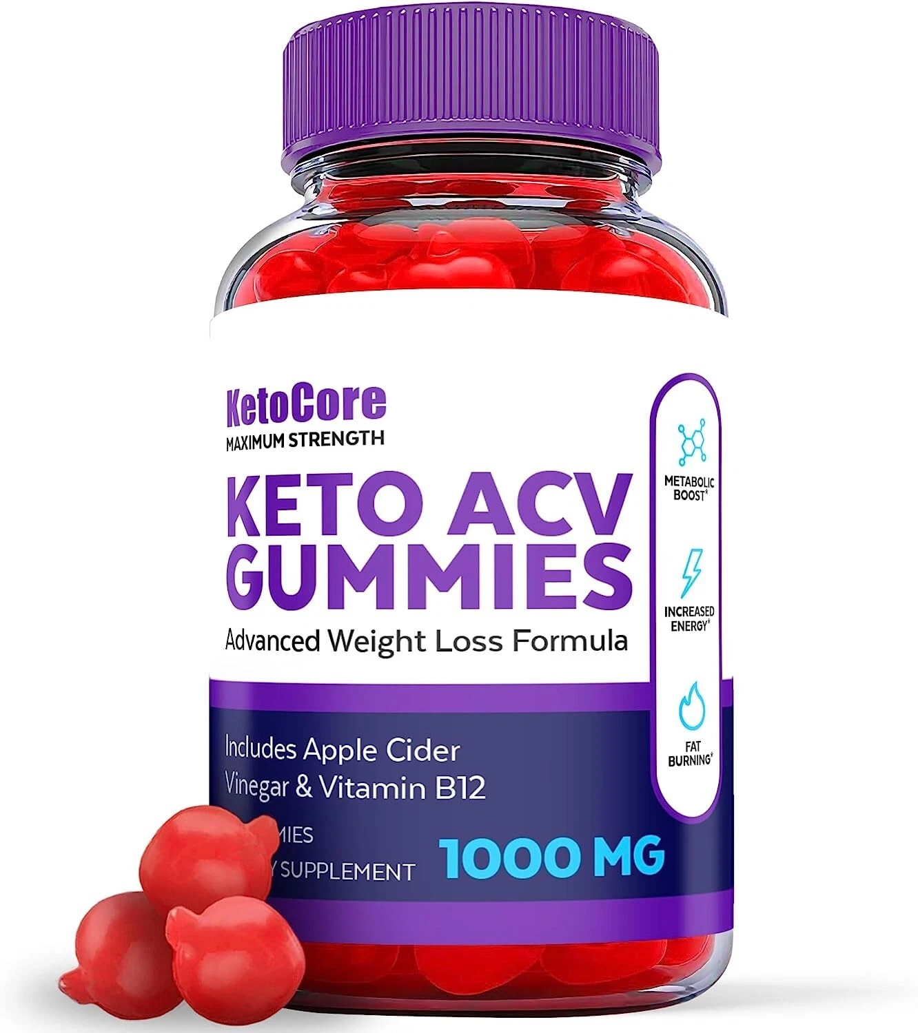 (1 Pack) Keto Core ACV Gummies - Keto Core Gummies For Weight Loss - 60 Gums