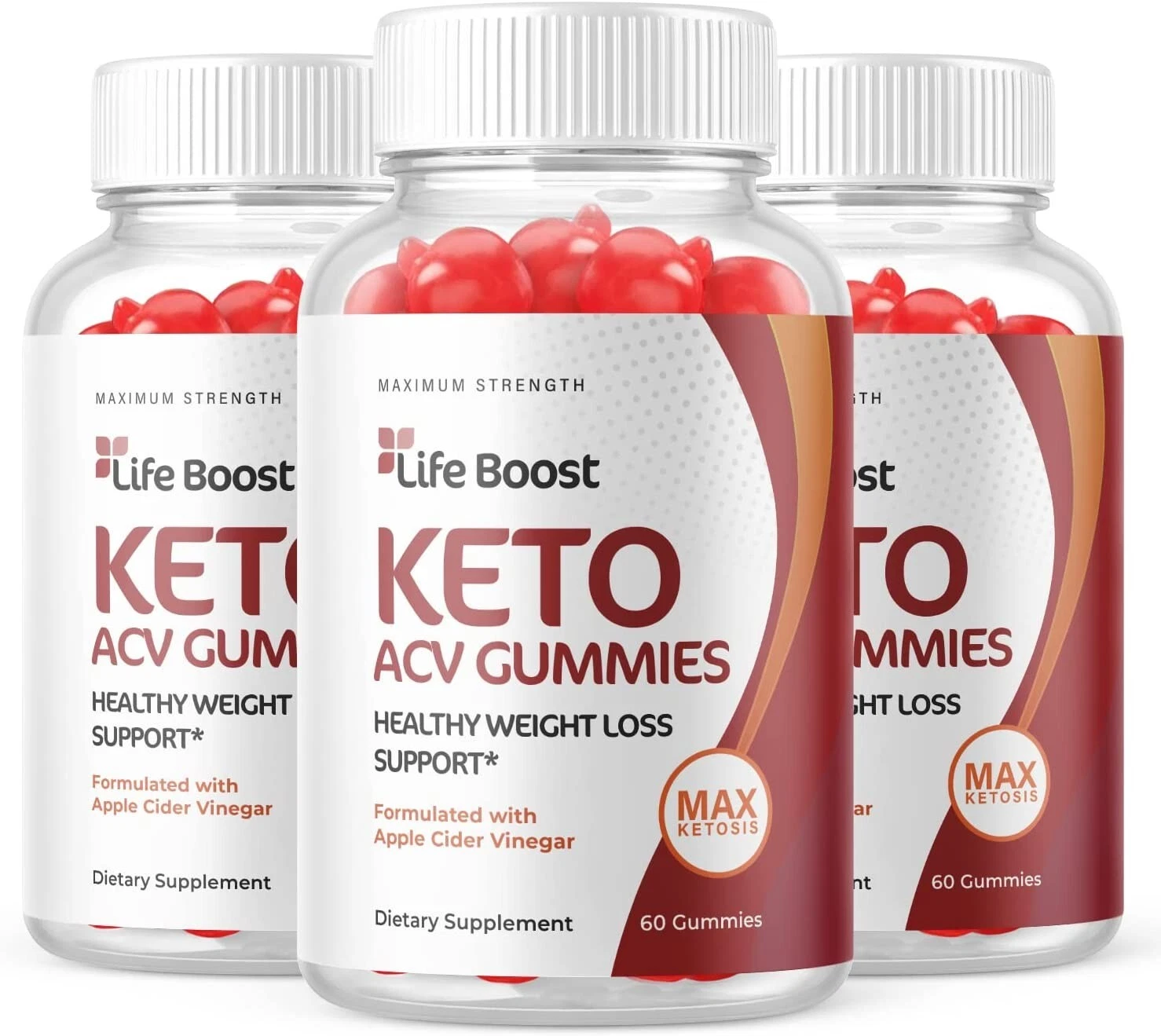 3 Pack - Life Boost Keto ACV Gummies - Vegan, Weight Loss Supplement - 180 Gums