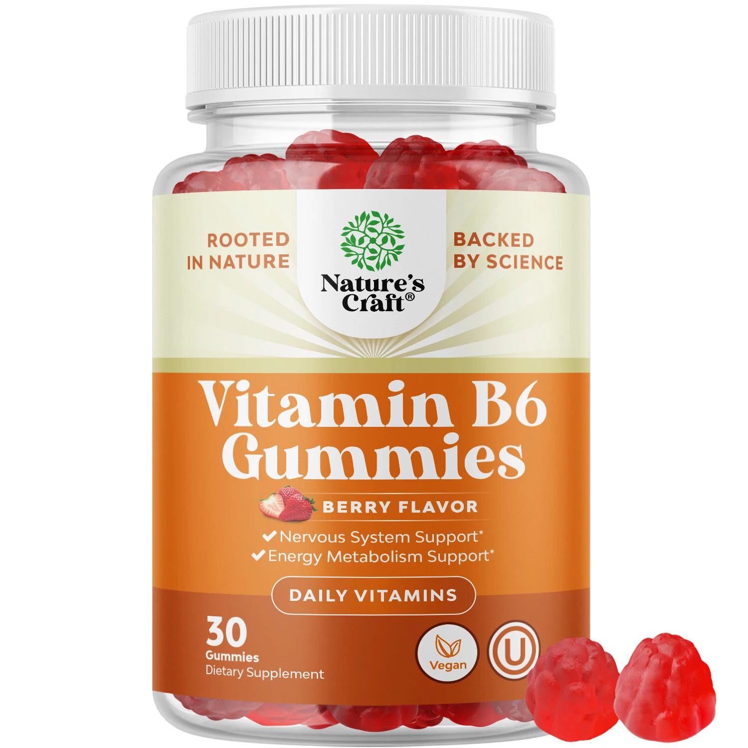 Potent Vitamin B6 Gummies for Adults - Vitamin B6 50mg Per Serving Gummy 30ct