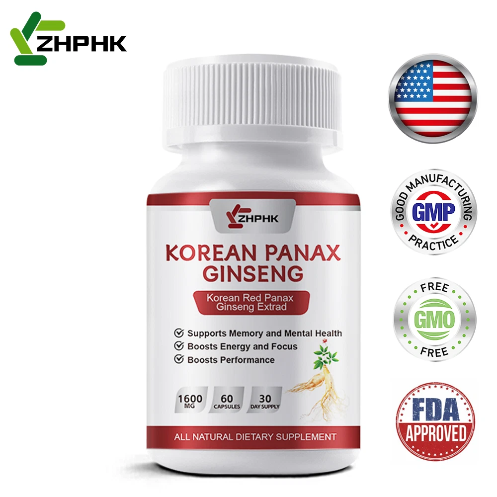 Red Korean Panax Ginseng 1600mg - High Strength Ginsenoside, Energy & Endurance