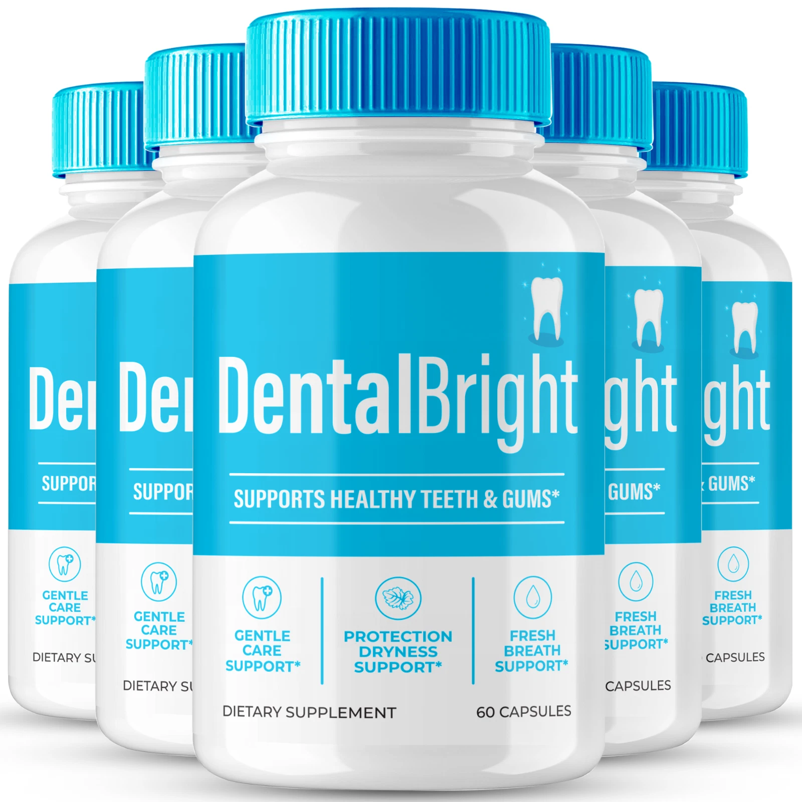 (5 Pack) DentalBright Dental Support Pills for Stronger Teeth & Healthier Gums