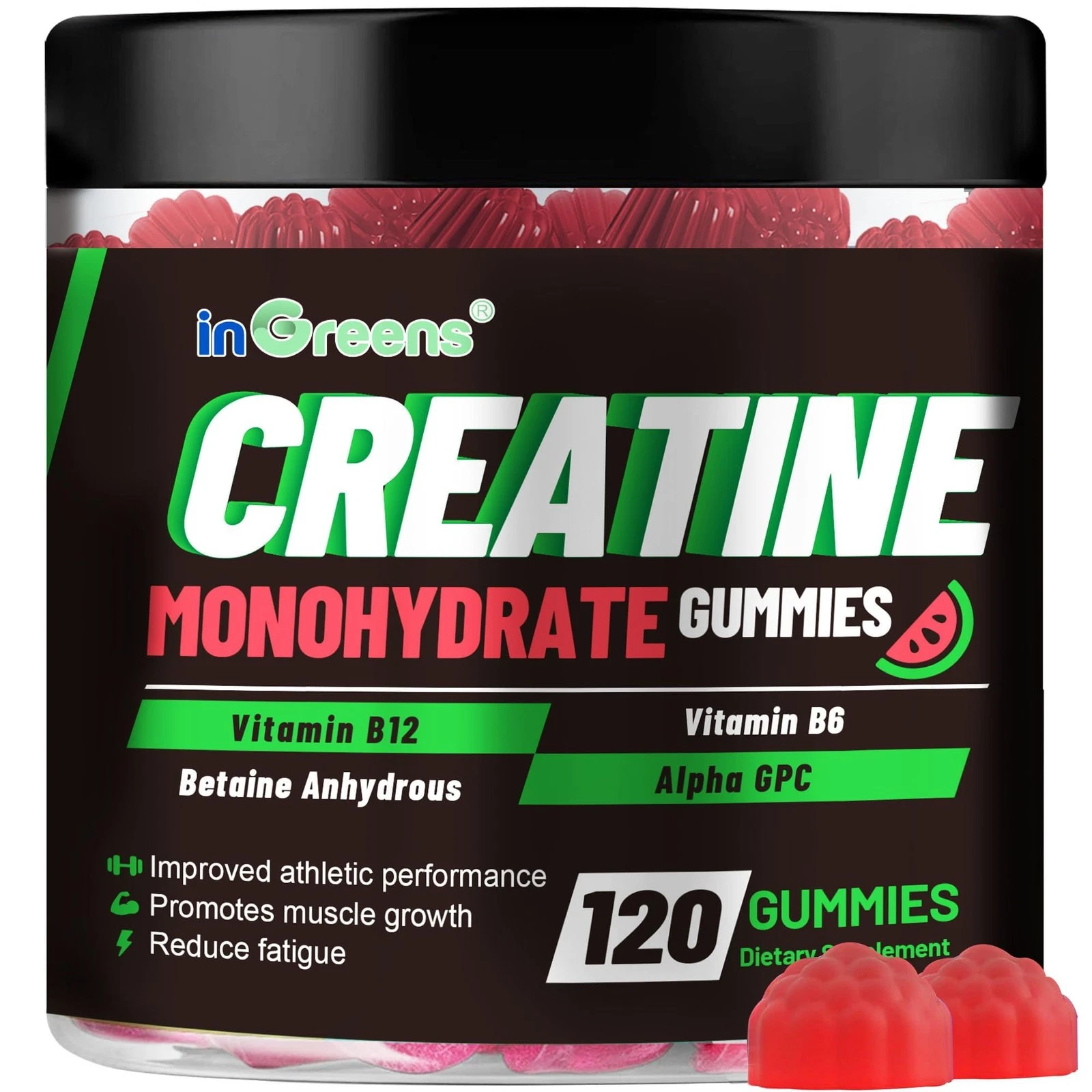 Creatine Monohydrate Gummies 6g for Men & Women Potent Creatine Supplement Ch...
