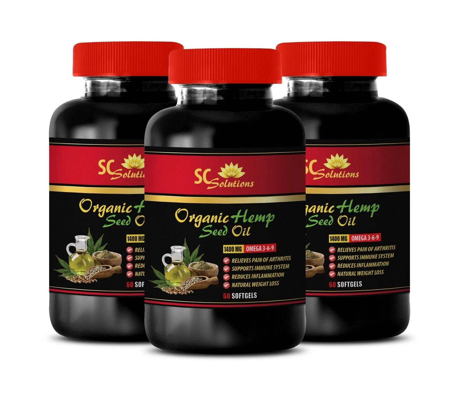 [297094881155] hemp oil for skin care, ORGANIC HEMP SEED OIL 1400mg, vegan protein source 3B