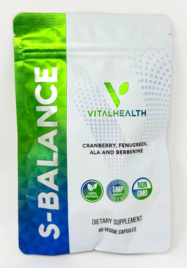 VitalHealth S-Balance 60 Veggie Capsules - New Vital Health EXP: 1/2027