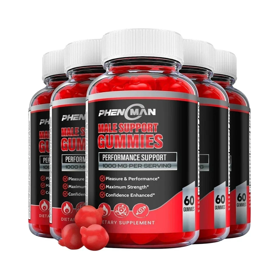 [146697135578] 5-Pack Phenoman Male Gummies - Phenoman Male Enhancement Support (300 Gummies)