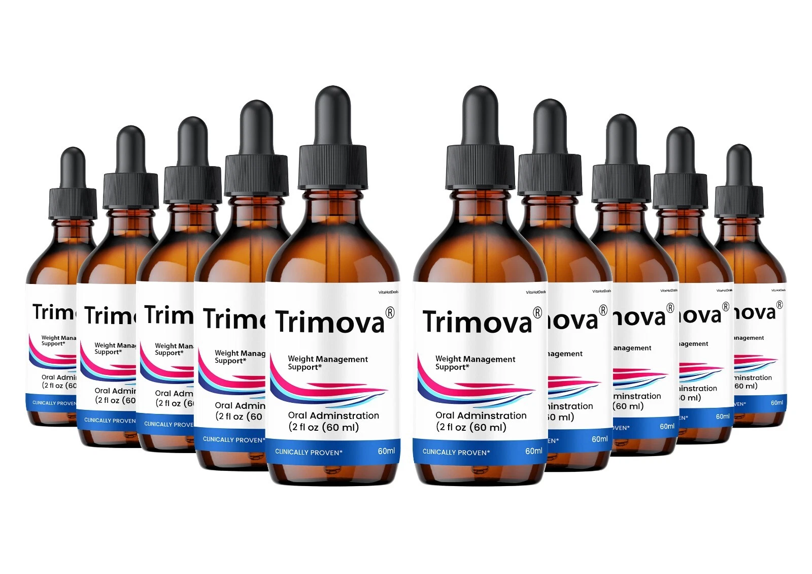 [335777956201] Trimova Drops, All Natural Formula, Overall Wellness & Energy (10 pack)