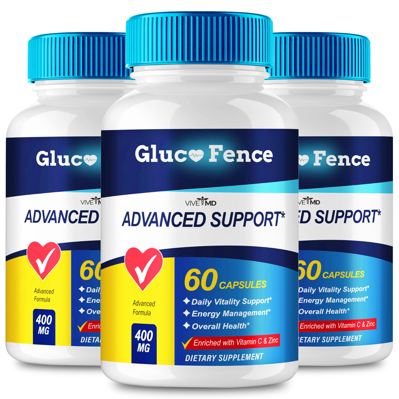 (3 Pack) GlucoFence Blood Capsules Gluco Fence Healthy Blood Pills (180 Capsules