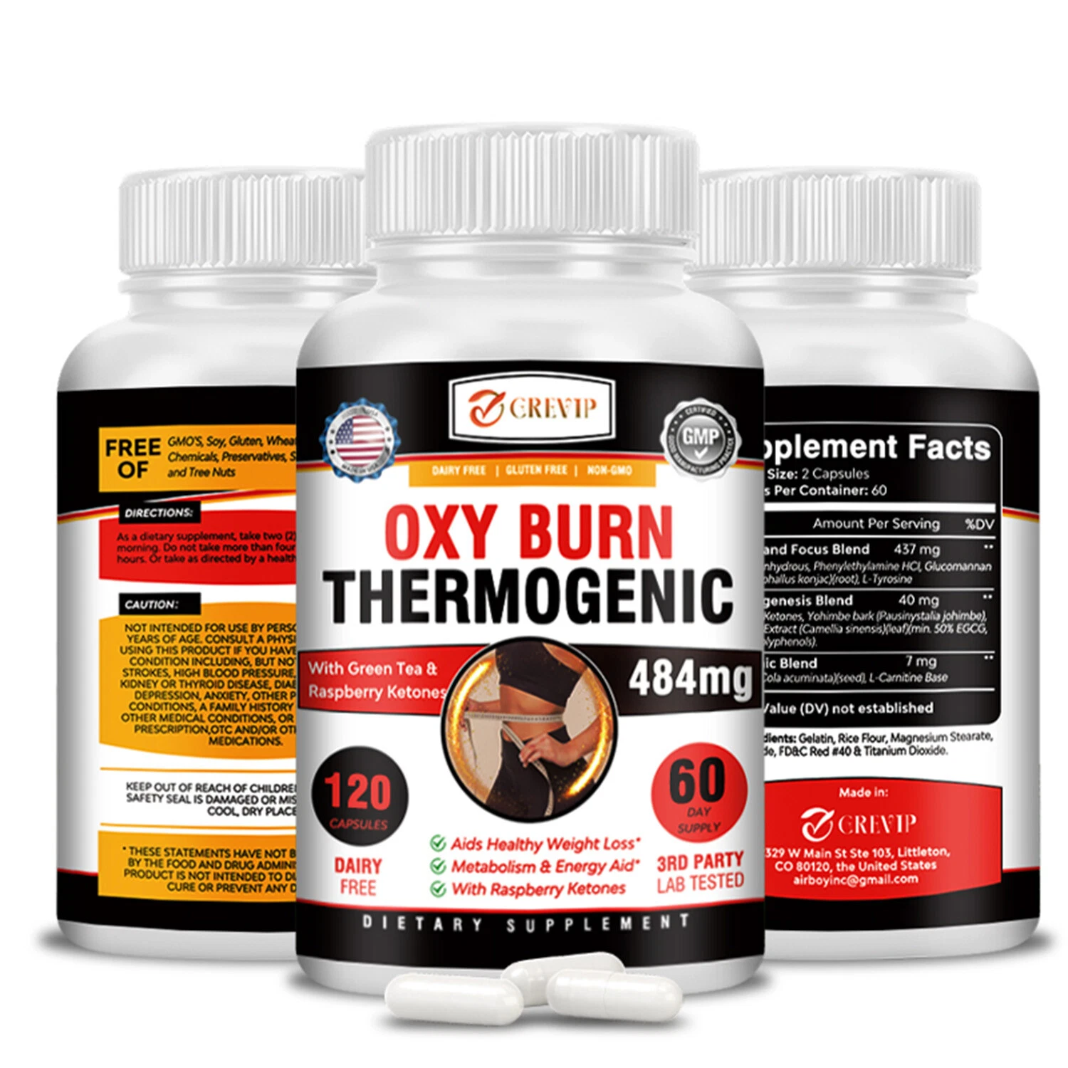 120pcs Oxy Burn Thermogenic-L-Carnitine-Appetite Control,Weight Loss, Fat Burner
