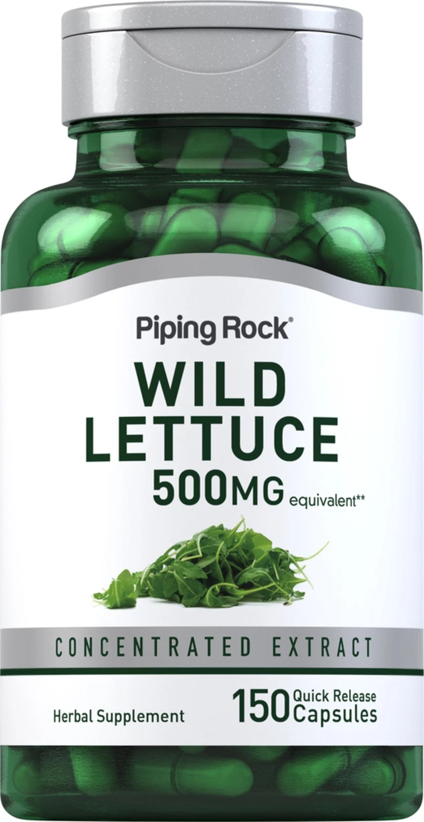 Wild Lettuce Extract | 500mg | 150 Capsules | by Piping Rock