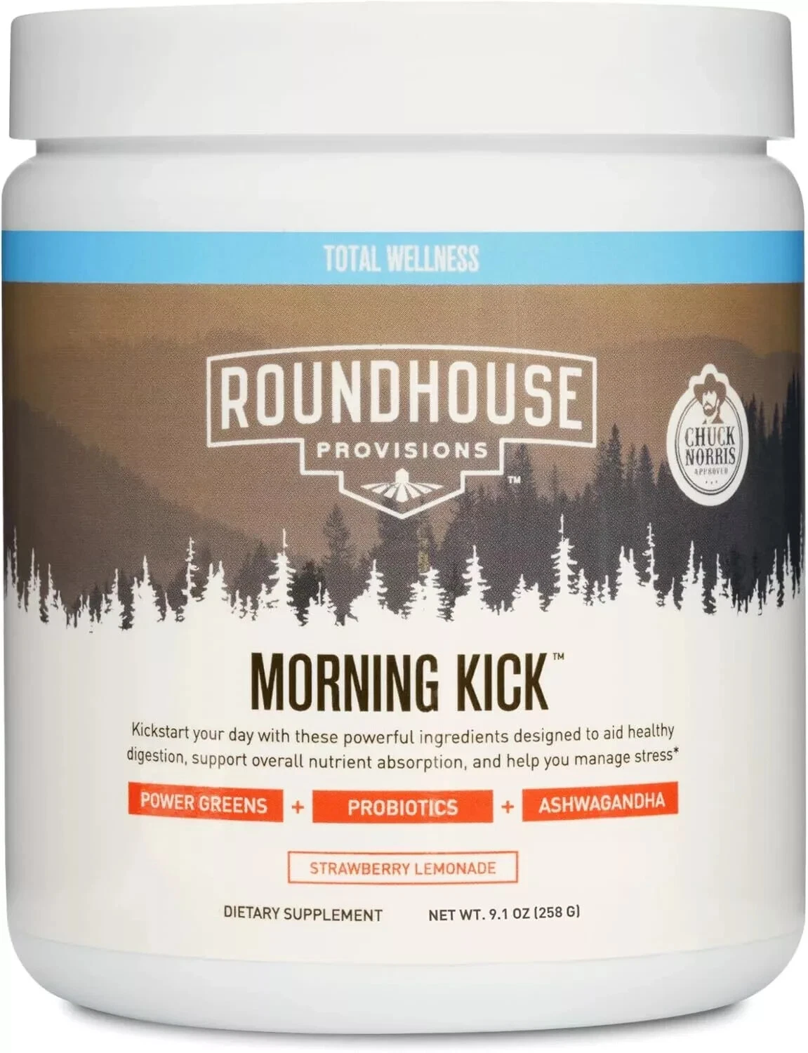 by Chuck Norris Morning Kick, Greens Superfood Powder Supplement with Ashwaganda