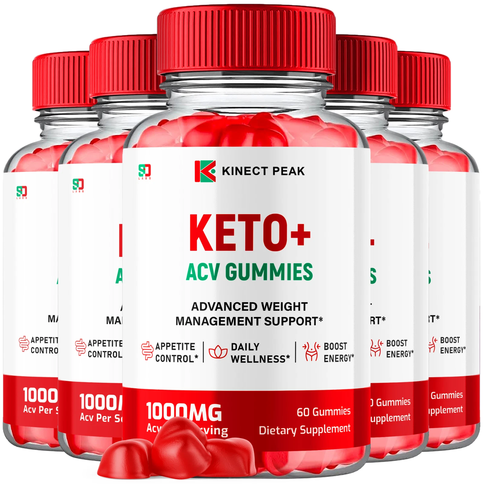 Kinect Peak Keto ACV Gummies for Advanced Weight Management Support (5 Pack)