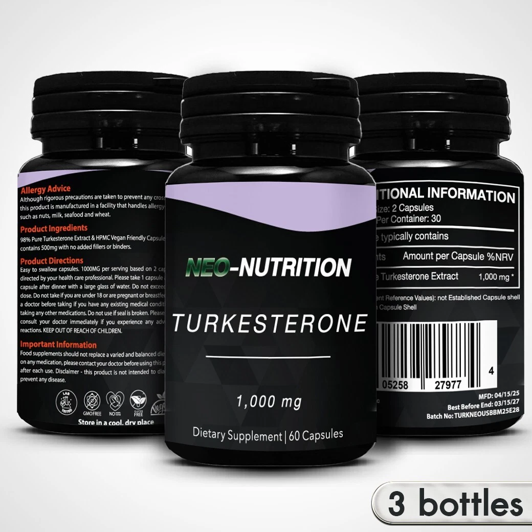 TURKESTERONE 1000MG 💪MUSCLE GROWTH 🔥FAT LOSS ⚡ ENERGY 😴 SLEEP 💥RECOVERY x 3
