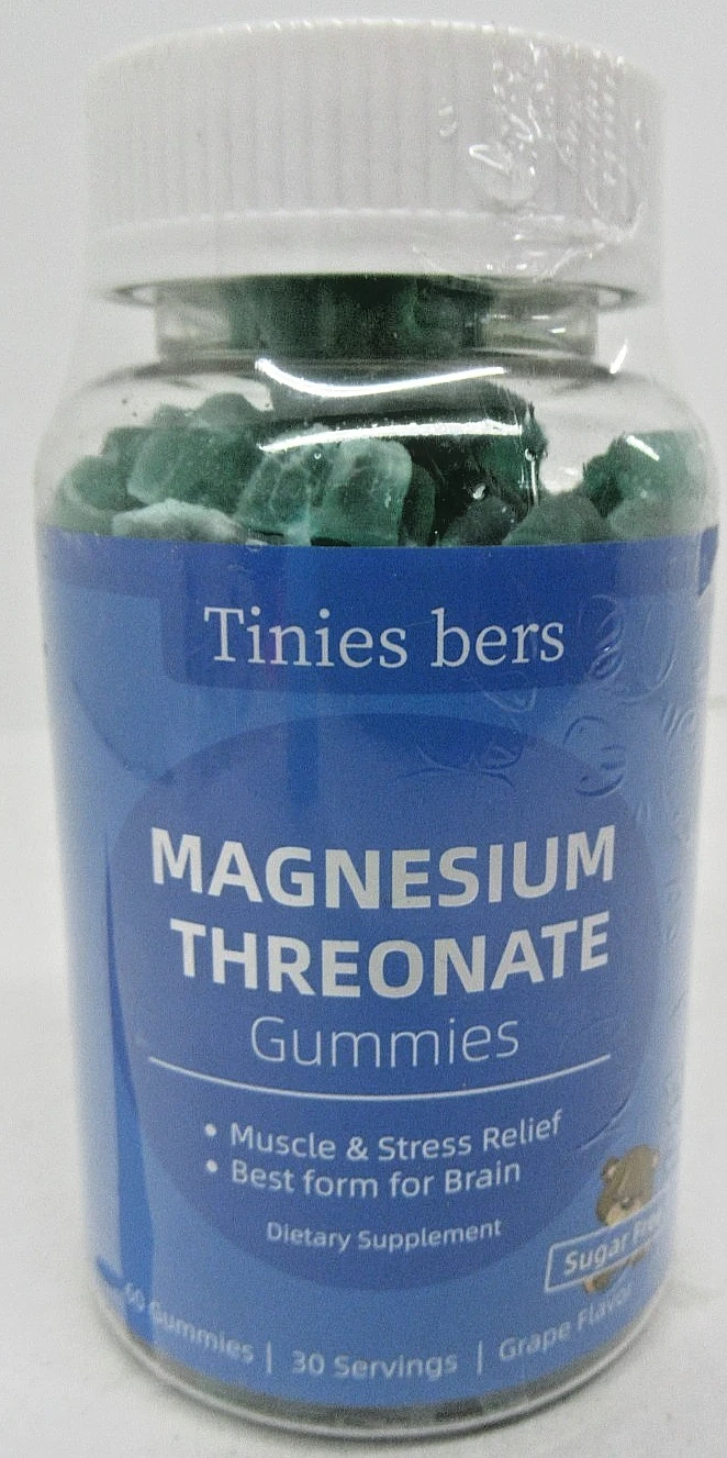 Tinies Bers Magnesium Threonate Muscle Stress Relief 500 mg 60 Gummies