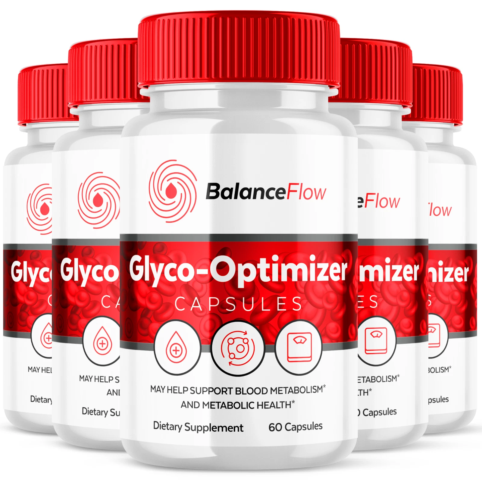 (5 Pack) Balance Flow Glyco Optimizer BalanceFlow Supplement 300 Capsules