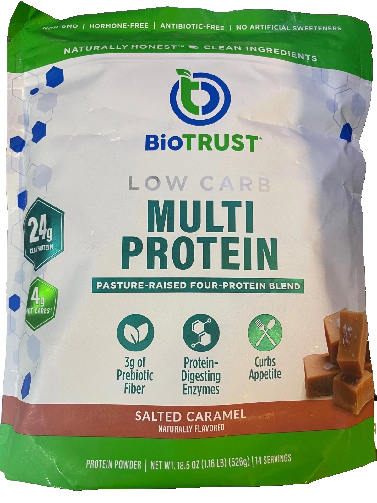 Biotrust Salted Caramel Low Carb four Multi Protein Blend 18.5oz