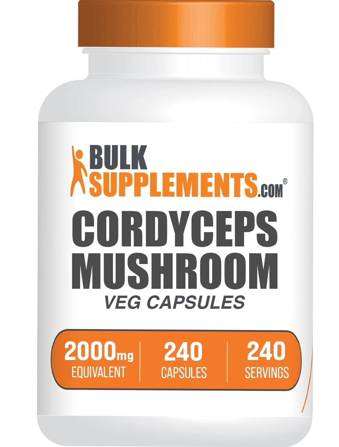 BulkSupplements Cordyceps Extract 240 Veg Capsules - 2000 mg Per Serving