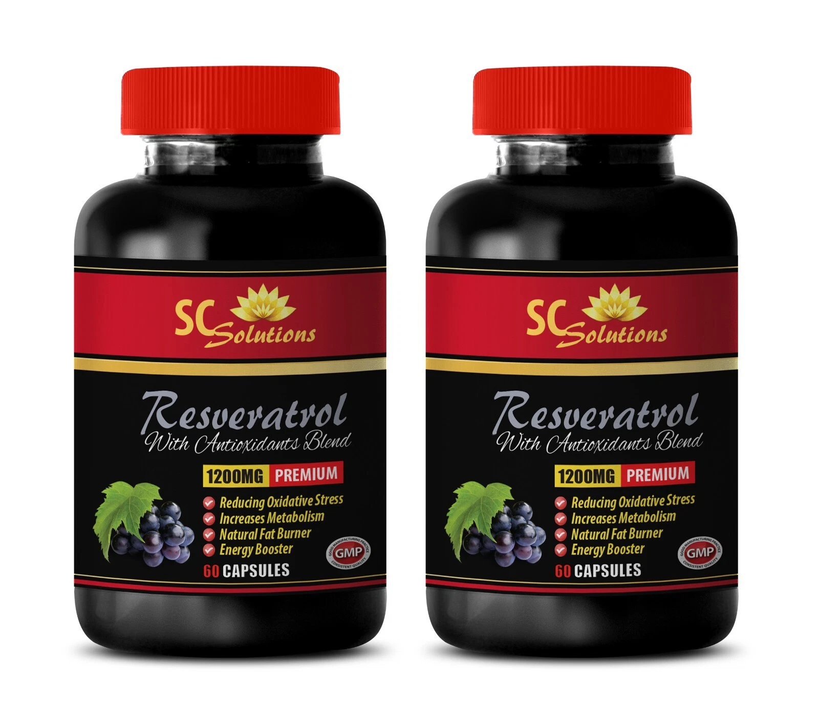 Holistic wellness - RESVERATROL - Natural energy 2 Bottle 120 Capsules