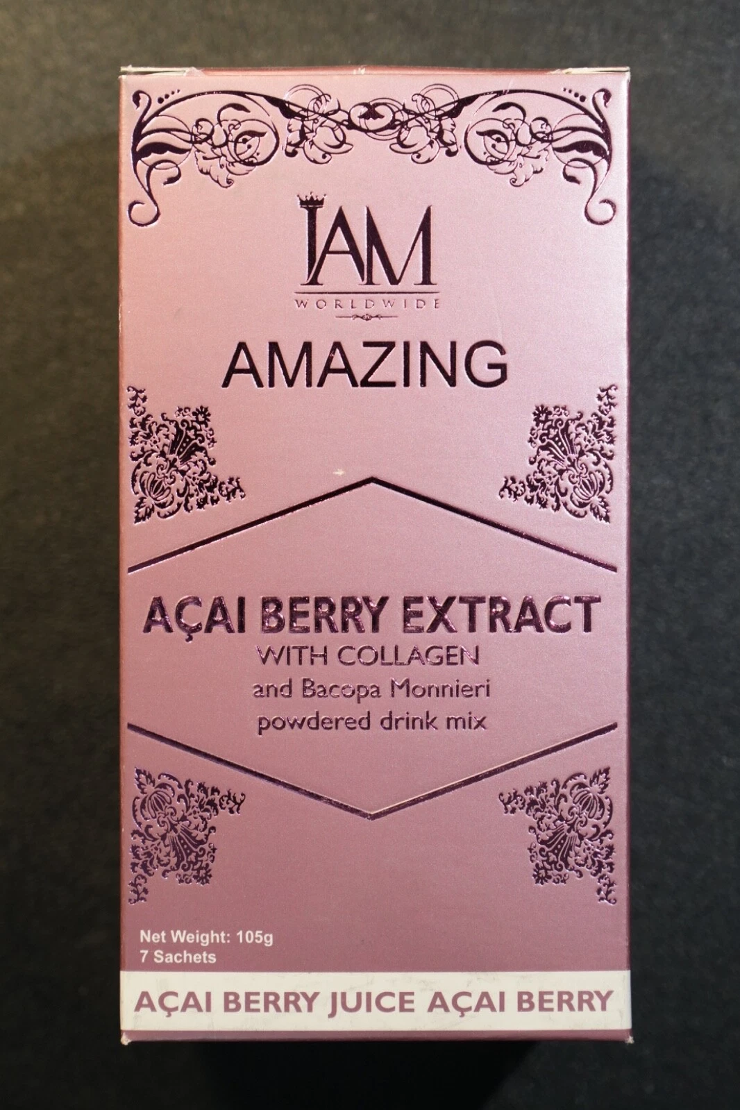 IAM Amazing Açaí Berry Extract – With Collagen & Bacopa | 7 Sachets | 105g Drink