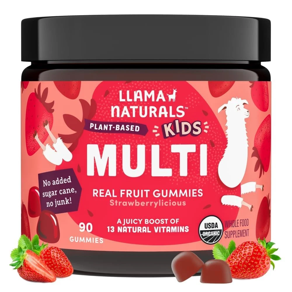 Kids Multivitamin Gummies Vegan Organic with Vitamin D C & K Toddler Real Fru...