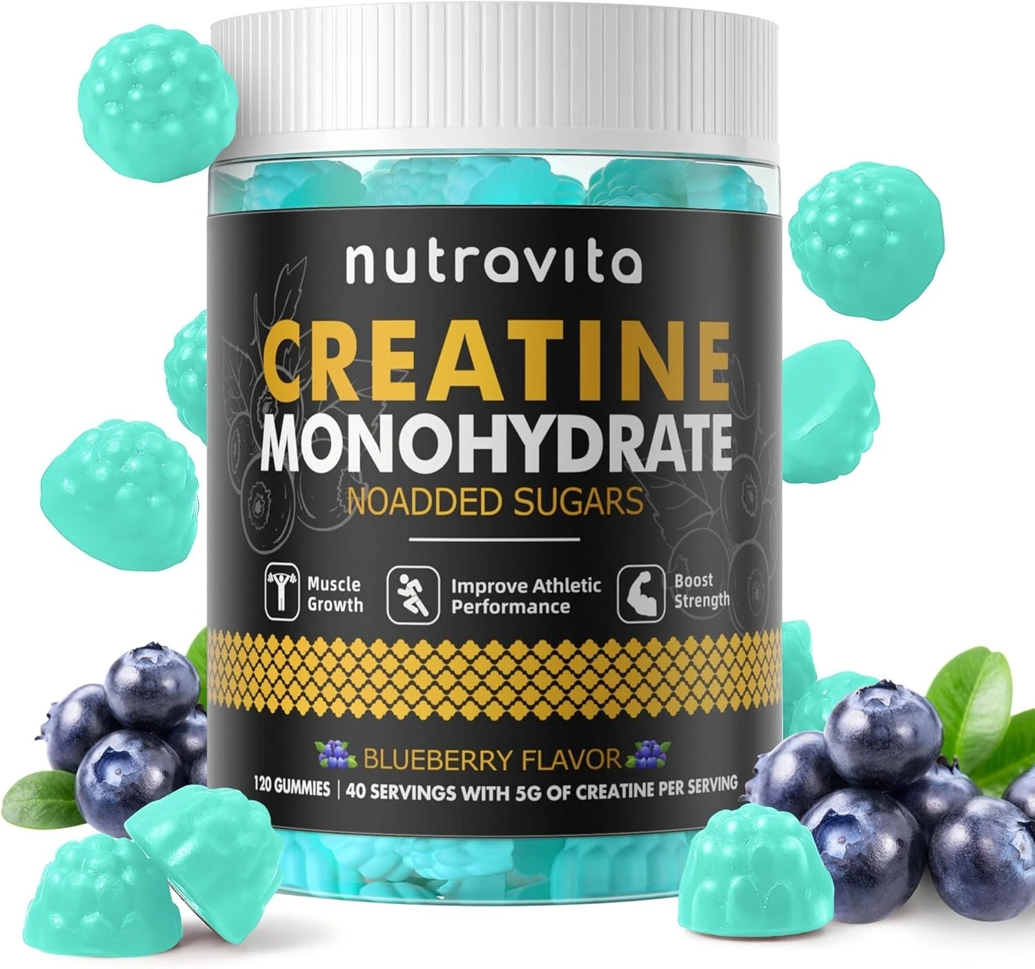 120 Creatine Monohydrate Gummies - Increase Strength and Build Muscle
