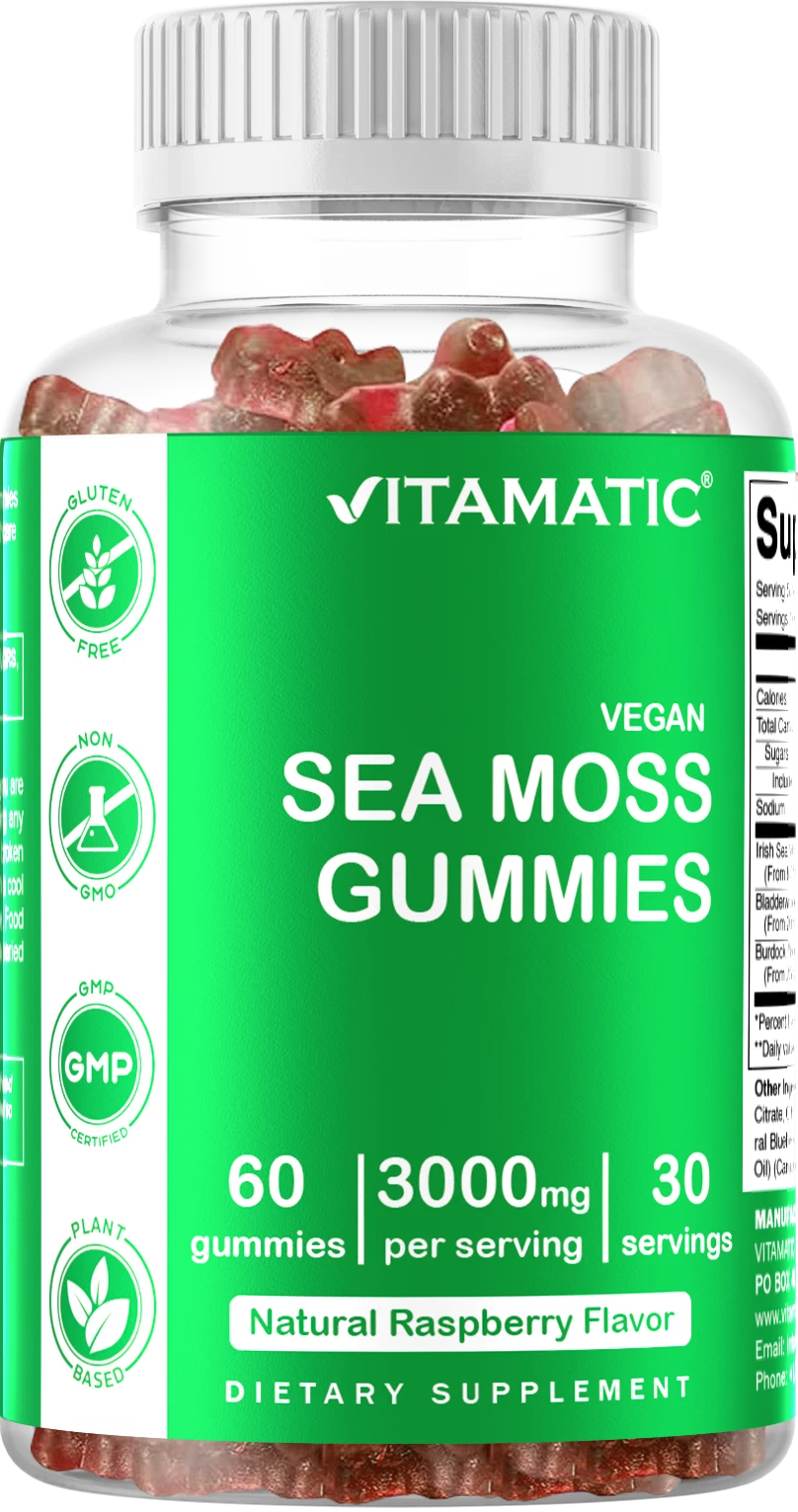 Vitamatic Irish Sea Moss Gummies - 3000 mg - 60 Vegan Gummies